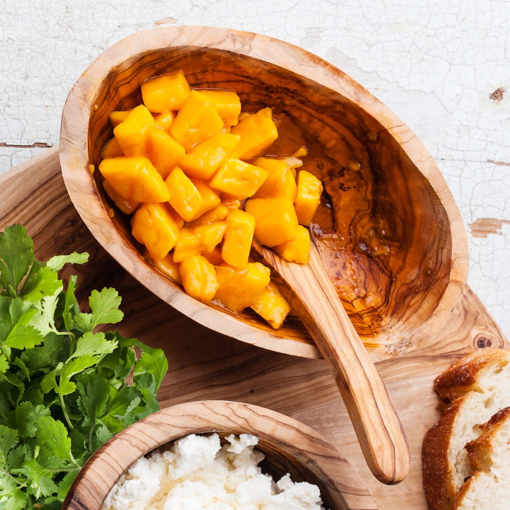 chopped mango and cilantro