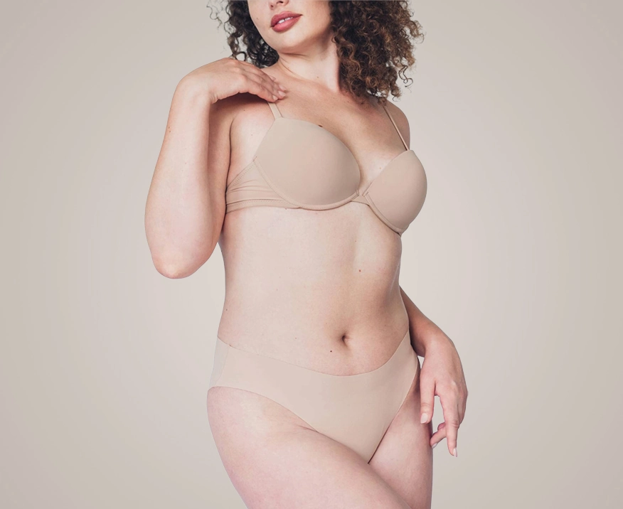 beautiful curvy woman posing in underwear