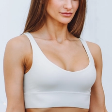 closeup of woman in athletic top