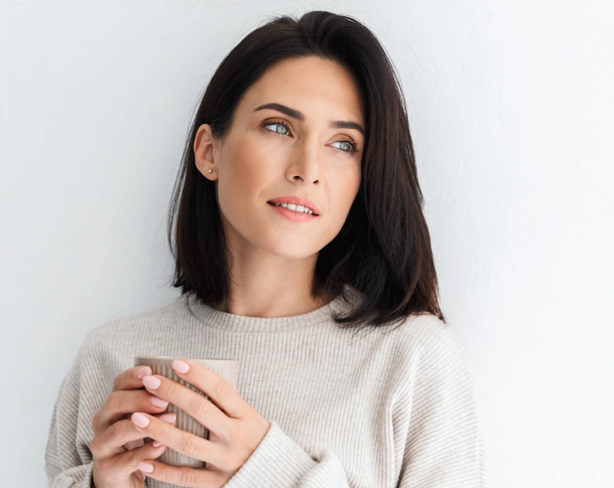 middle-aged woman with youthful face