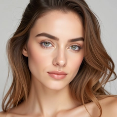 confident young woman with beautiful defined cheekbones