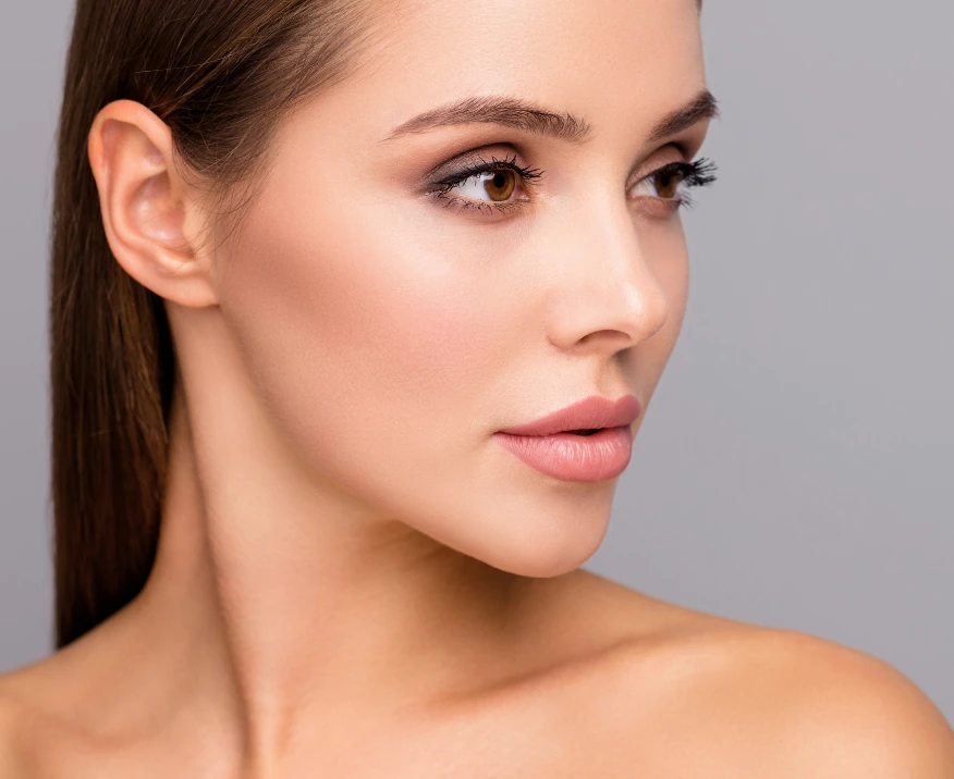 side profile of woman with defined cheekbones