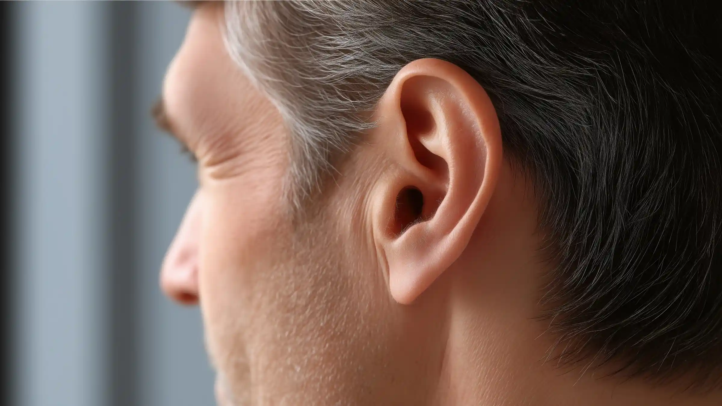 Man ear close up
