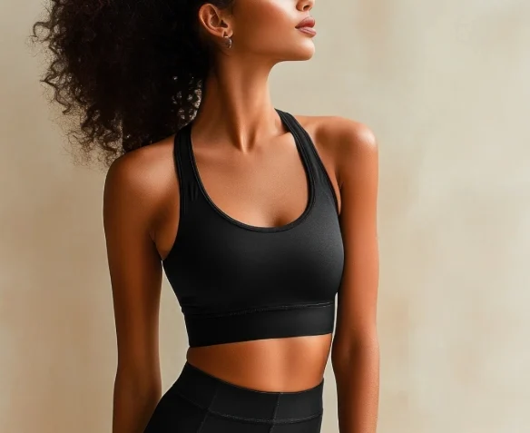 confident woman wearing athletic outfit