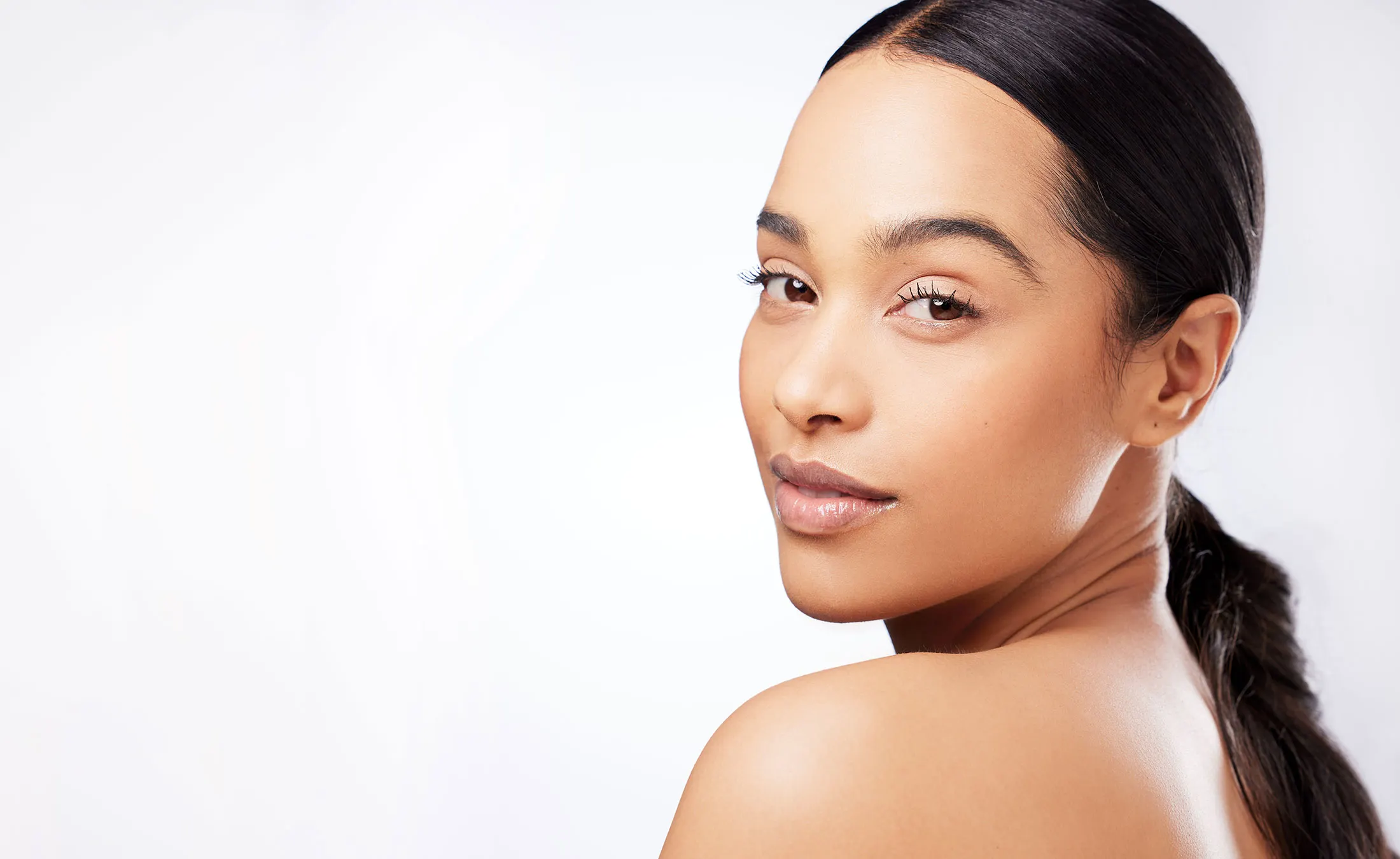 Portrait of beautiful woman looking at camera