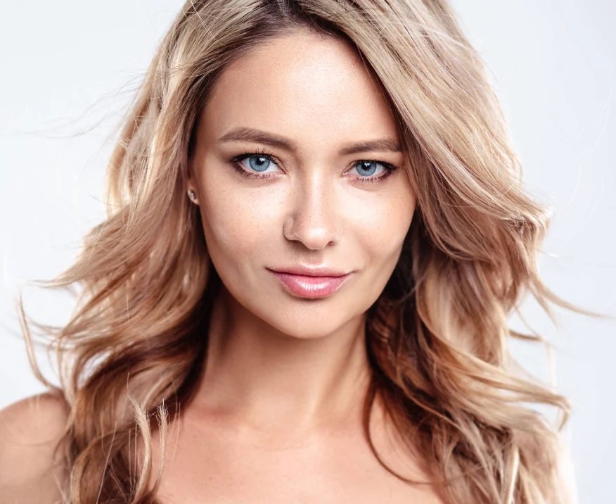 beautiful woman with wrinkle-free face