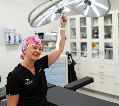 Dr. Bray in the operating room