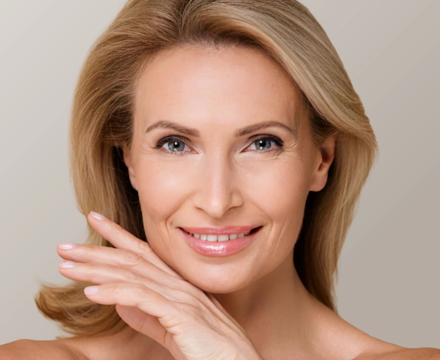 happy beautiful woman in her 50's